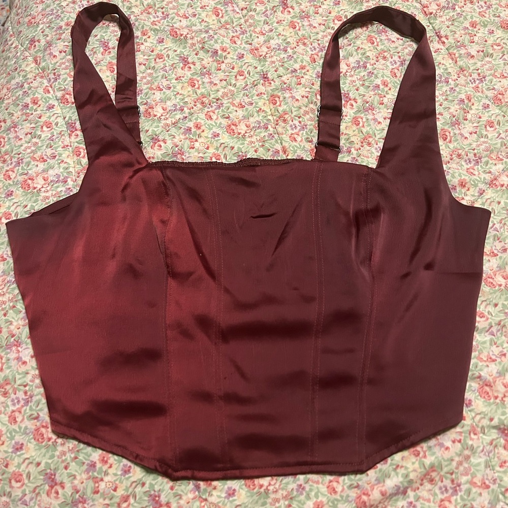Wild Fable Deep Red Satin Top